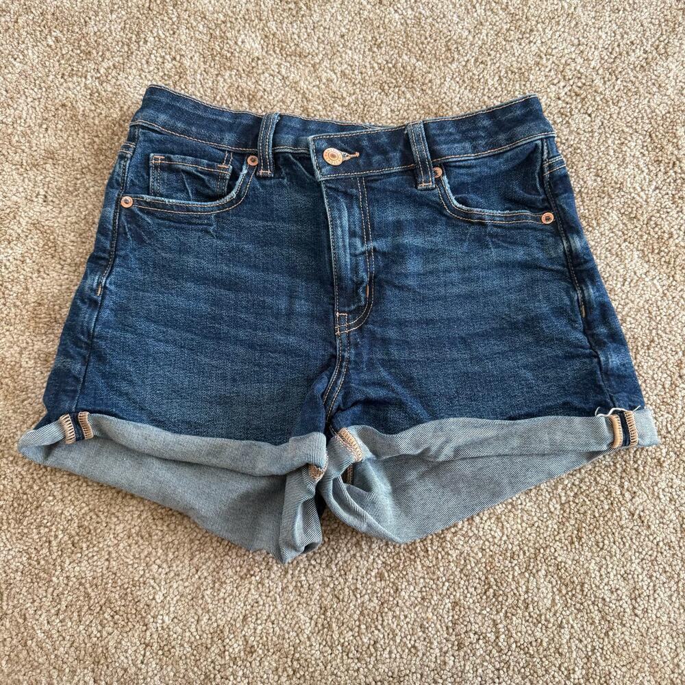 American Eagle Mom‎ Short Size 4 Dark Wash Casual Summer Trendy Basic Staple